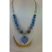 Love Heart Necklace - Bead Kit - Deep Aqua Love Heart Necklace - Bead Kit - Deep Aqua